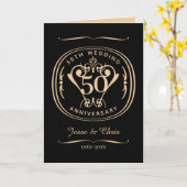 50e bruiloft Jubileum Gevouwen Wenskaart Kaart (Gele Bloem)