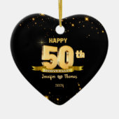 50e bruiloft Jubileum Glitter Gold Custom Keramisch Ornament (Voorkant)