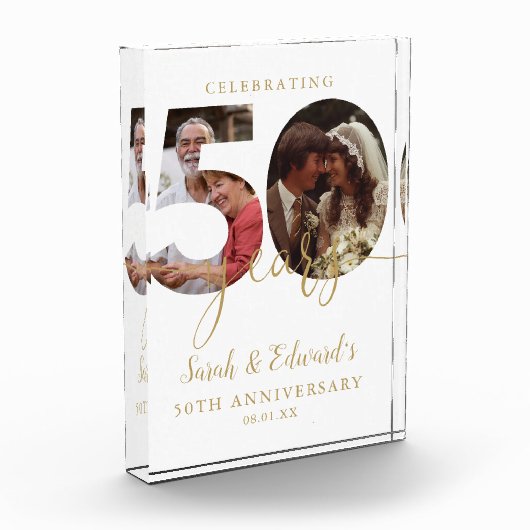 50e bruiloft Jubileum Gold 2 Fotoblokken (Links)