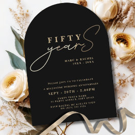 50e bruiloft Jubileum Gold Black Arch Kaart