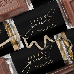 50e bruiloft Jubileum Gold Black Favors