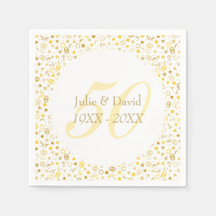 50e bruiloft Jubileum Gold Confetti Servetten