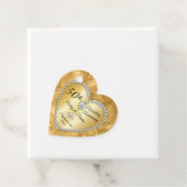 50e bruiloft Jubileum Gold Diamonds Foto Bedankjes Labels (In situ)