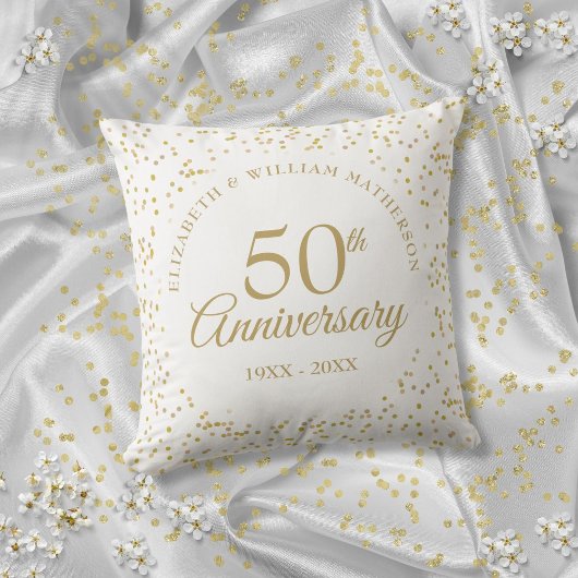 50e bruiloft Jubileum Gold Dust Confett Kussen