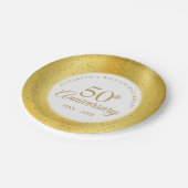 50e bruiloft Jubileum Gold Dust Folie Papieren Bordje (Gekanteld)