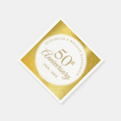 50e bruiloft Jubileum Gold Dust Folie Servet (Hoek)