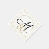 50e bruiloft Jubileum Gold Dust Monogram Servet (Hoek)