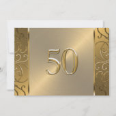 50e bruiloft Jubileum Gold Filigree Swirls Kaart (Voorkant)