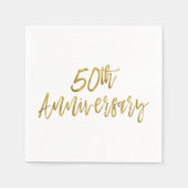 50e bruiloft Jubileum Gold Foil servetten (Voorkant)