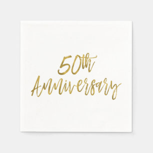 50e bruiloft Jubileum Gold Foil servetten