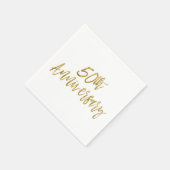 50e bruiloft Jubileum Gold Foil servetten (Hoek)