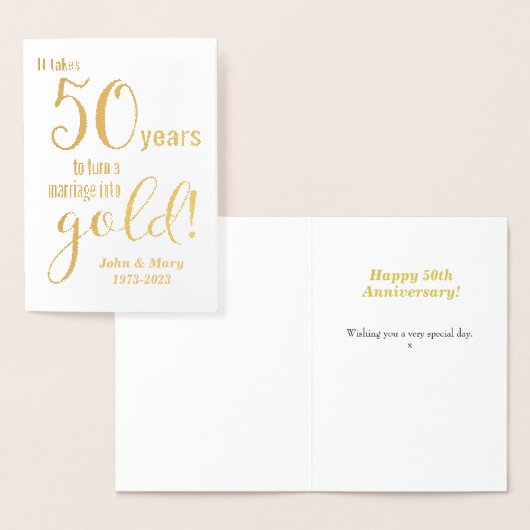 50e bruiloft Jubileum Gold Folie Kaarten (Display)