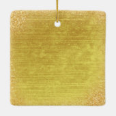 50e bruiloft Jubileum Gold Glitter Foto Keramisch Ornament (Achterkant)