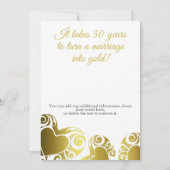 50e bruiloft Jubileum Gold Heart Kaart (Achterkant)