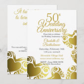 50e bruiloft Jubileum Gold Heart Kaart (Voorkant / Achterkant)