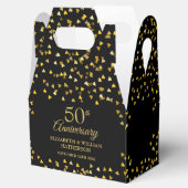 50e bruiloft Jubileum Gold Hearts Favor Box Bedankdoosjes (Geopend)