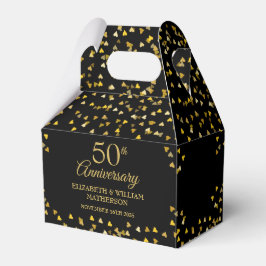 50e bruiloft Jubileum Gold Hearts Favor Box Bedankdoosjes