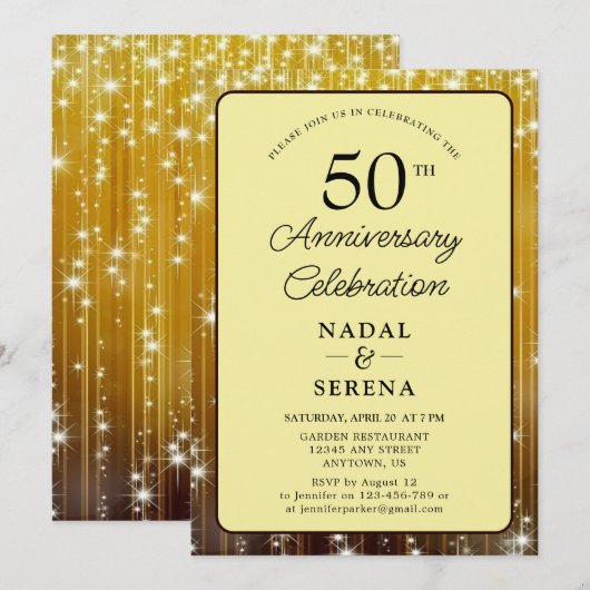 50e bruiloft Jubileum Gold Kaart (Voorkant / Achterkant)