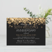 50e bruiloft Jubileum Gold Licht Kaart (Staand voorkant)