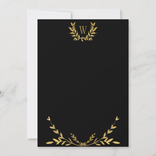 50e bruiloft Jubileum Gold Monogram Uitnodiging (Achterkant)