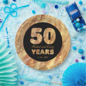 50e bruiloft Jubileum Gold Party Lichten Papieren Bordje (Feest)