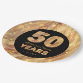 50e bruiloft Jubileum Gold Party Lichten Papieren Bordje (Gekanteld)