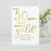 50e bruiloft Jubileum Gold Quote Kaart (Staand voorkant)