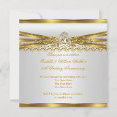 50e bruiloft Jubileum Gold Rings White Kaart (Achterkant)