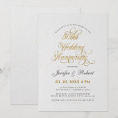 50e bruiloft Jubileum Gold Typografie Kaart (Voorkant / Achterkant)