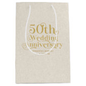 50e bruiloft Jubileum Gold Typografie Medium Cadeauzakje (Voorkant)
