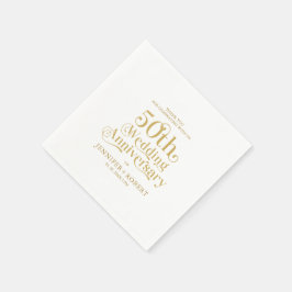 50e bruiloft Jubileum Gold Typografie Servet