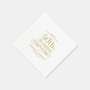 50e bruiloft Jubileum Gold Typografie Servet