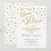 50e bruiloft Jubileum - Gold & White Kaart (Voorkant / Achterkant)