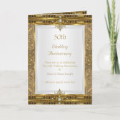 50e bruiloft Jubileum  Gold White Pearl Feestdagen Kaart (Voorkant)