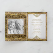 50e bruiloft Jubileum  Gold White Pearl Feestdagen Kaart (Binnen)