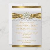 50e bruiloft Jubileum Gold White Pearl Kaart (Achterkant)