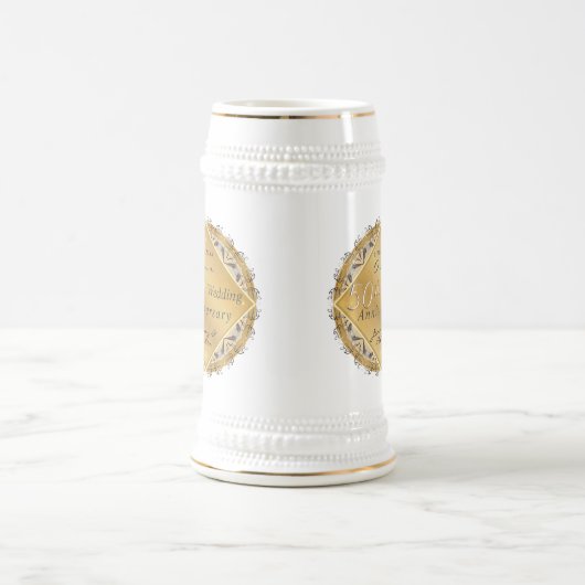 50e bruiloft Jubileum Golden Bierpul (Center)