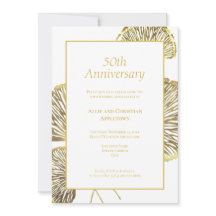 50e bruiloft Jubileum Golden Gingko Biloba Leaf