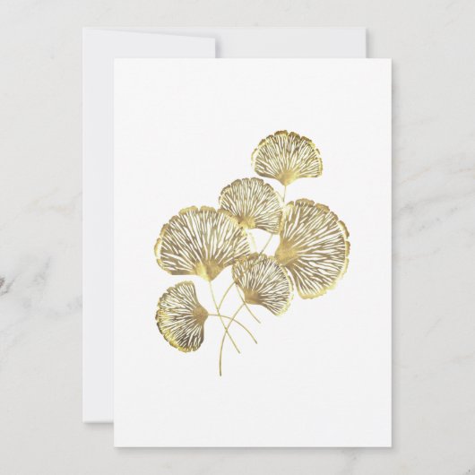 50e bruiloft Jubileum Golden Gingko Biloba Leaf Kaart (Achterkant)