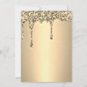50e bruiloft Jubileum Golden Glitter Drip Kaart (Achterkant)