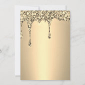 50e bruiloft Jubileum Golden Glitter Drip Kaart (Achterkant)