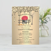 50e bruiloft Jubileum Golden Glitter Drip Kaart (Staand voorkant)