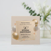 50e bruiloft Jubileum Golden Kaart (Staand voorkant)