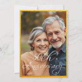 50e bruiloft Jubileum Golden Script Foto Kaart (Achterkant)