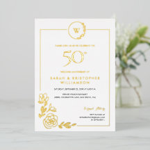 50e bruiloft Jubileum Golden Wreath Monogram