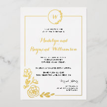 50e bruiloft Jubileum Golden Wreath Monogram