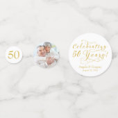 50e bruiloft Jubileum Goud 50 jaar Foto Confetti (Voorkanten)