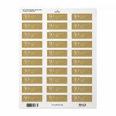50e bruiloft Jubileum Goud Adres Etiket (Full Sheet)