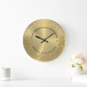 50e bruiloft Jubileum Goud Bloemen Lijst Grote Klok (Huis)