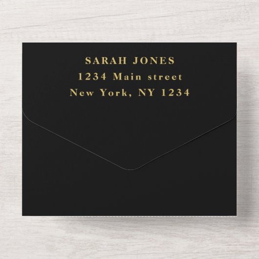 50e bruiloft Jubileum Goud Bloemen Modern All In One Uitnodiging (Achterkant)